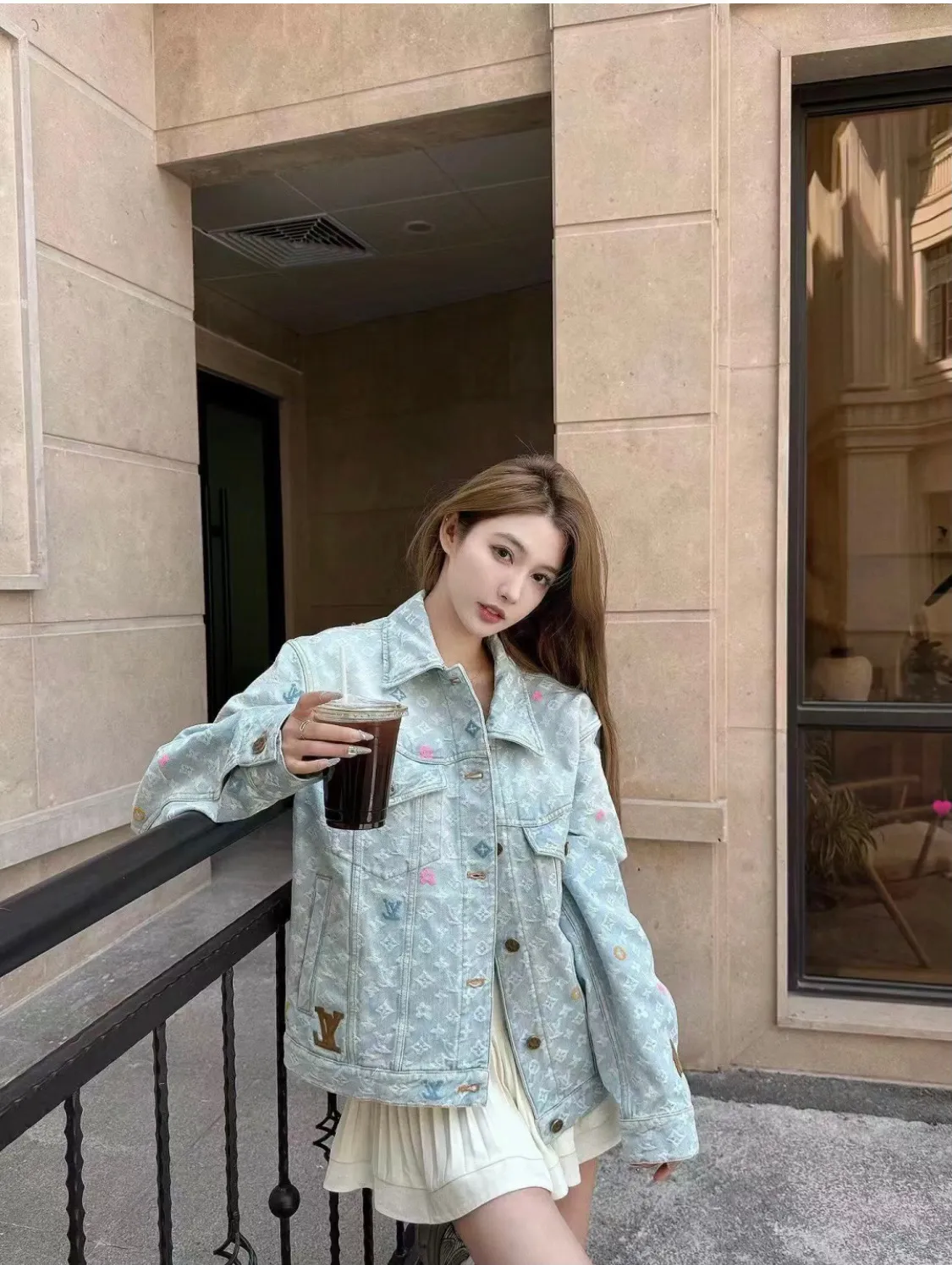 Louis Vuitton/Louis Vuitton Tyler joint old flower jacquard embroidered denim jacket